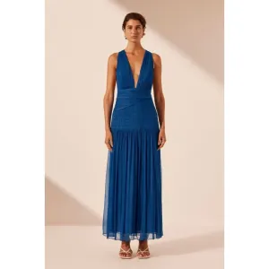 Maya  Plunged Tie Back Midi Dress