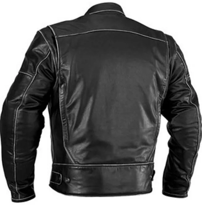 Men's Biker Leather Jacket, Men's Distressed Black Leather Jacket