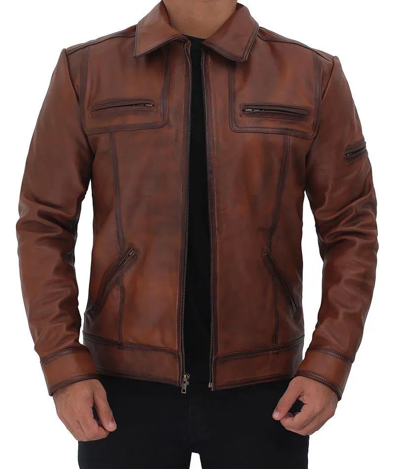 Men's Brown Casual Biker Jacket