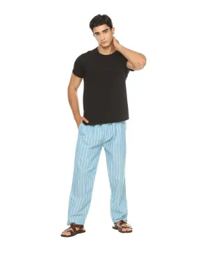 Men's Lounge Pants | Blue Stripes | Fits Waist Size 28" to 36"