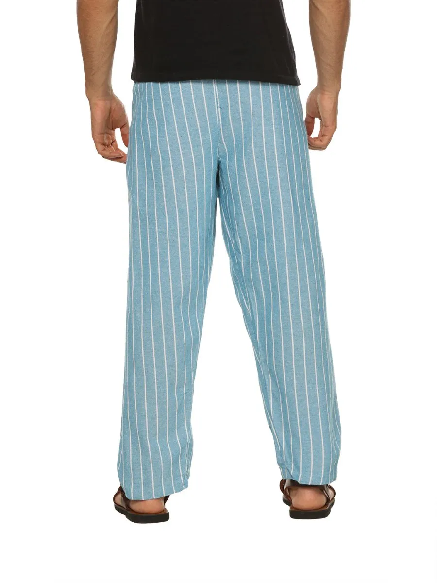 Men's Lounge Pants | Blue Stripes | Fits Waist Size 28" to 36"