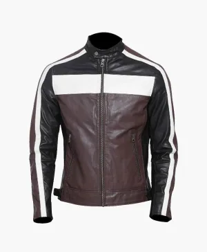 Men's Multicolor Goat Leather Fashion Biker Jacket