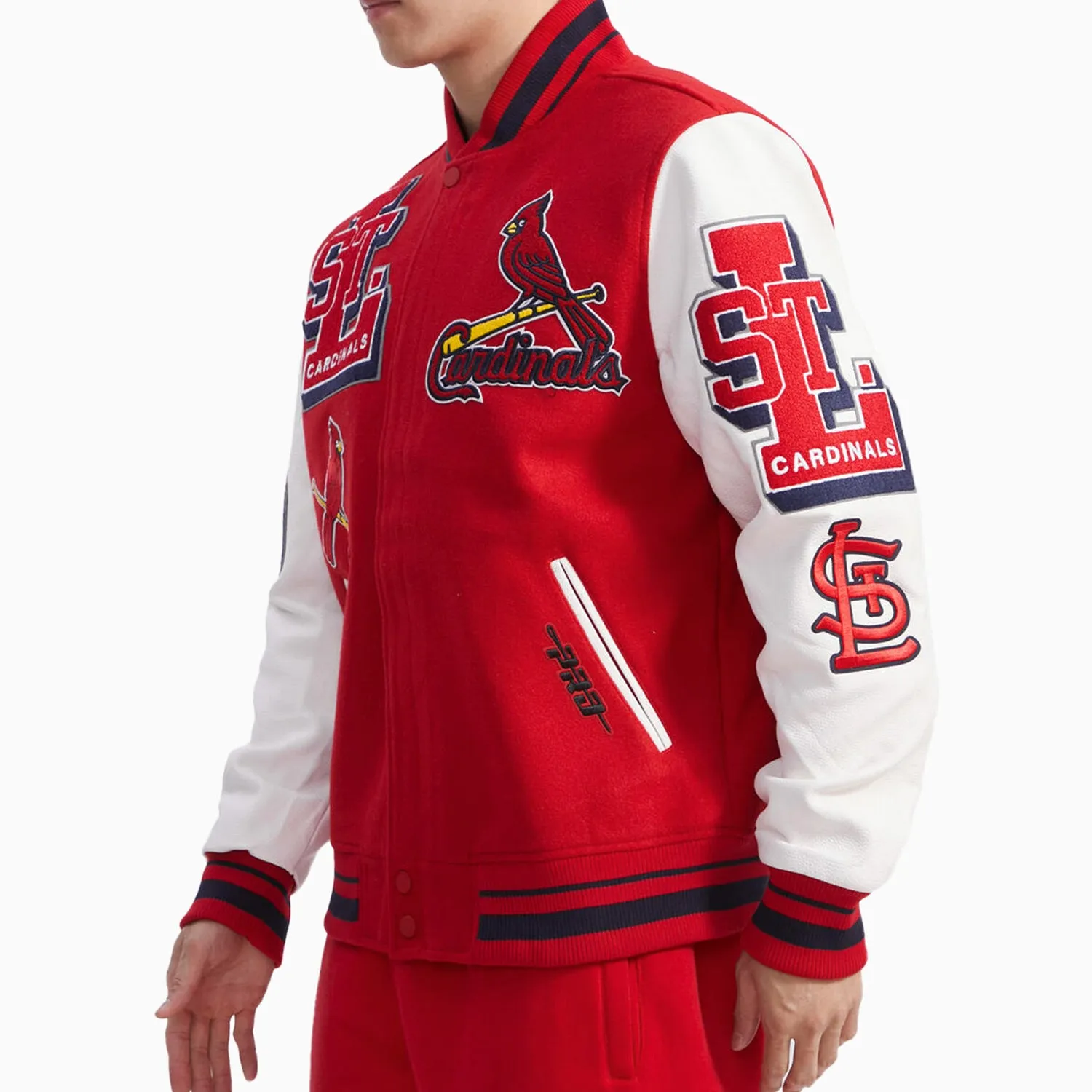 Men's St. Louis Cardinals MLB Mash Up Rib Wool Varsity Jacket