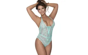 Mesh and Lace Teddy Turquoise