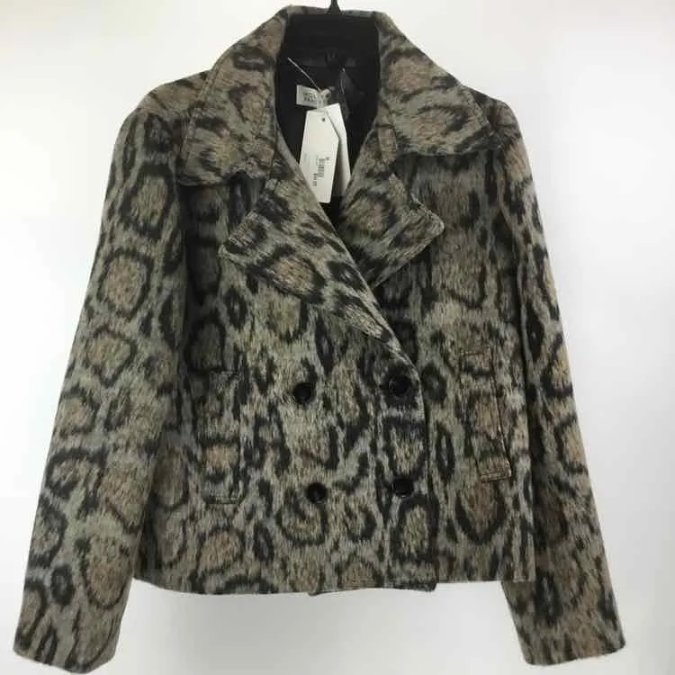 Molly Bracken Size M Beige/Black NWT Faux Fur Animal Print Coat