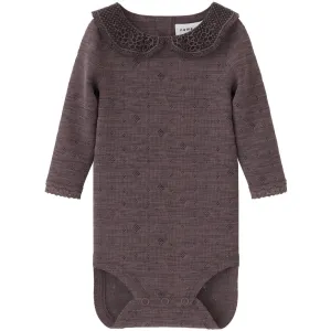 Name It Sparrow Wang Wool Needle Bodysuit Ls With Collar