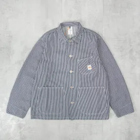 Nudie Howie Hickory Chore Jacket - Blue / Off White