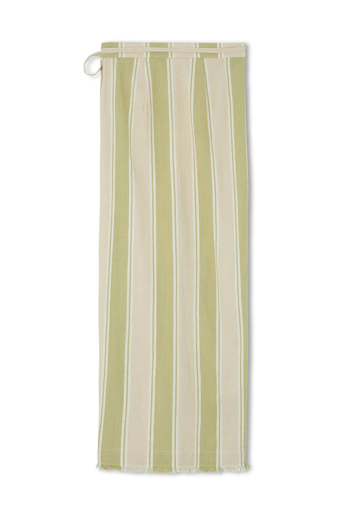 OLIVE STRIPE ORGANIC COTTON WRAP SKIRT - OLIVE STRIPE