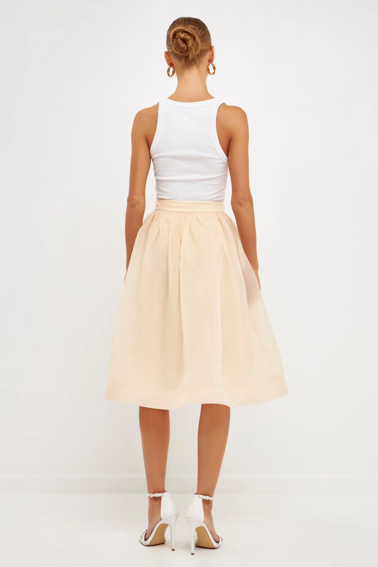 Organza A Line Midi Skirt