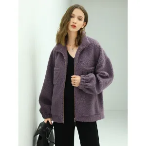 Oversized Lavender Fleece Jacket