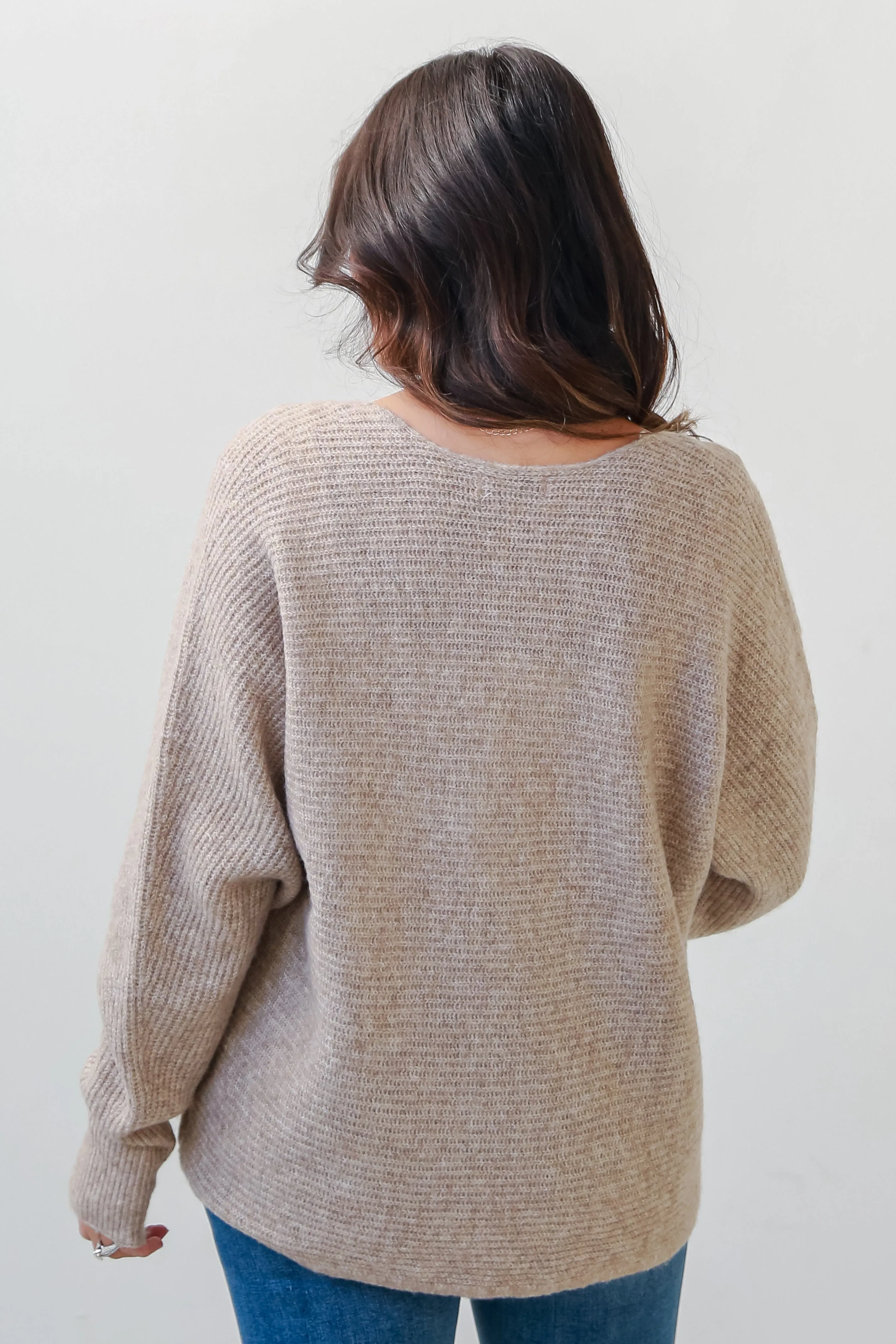 Parker Beige Oversized Sweater - DOORBUSTER