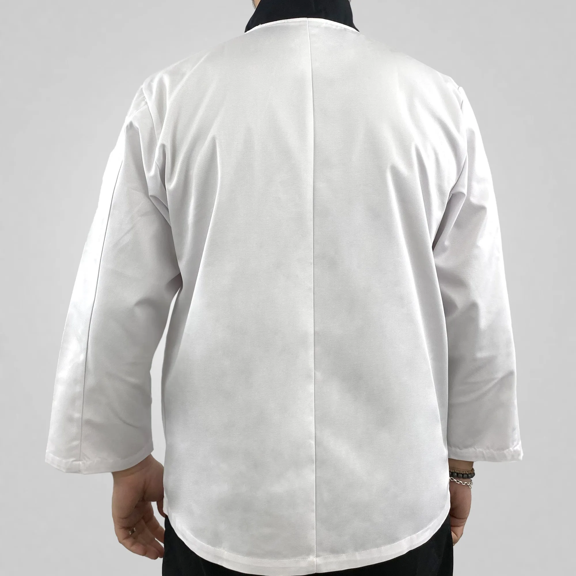 Pegasus Chefwear White Long Sleeve Chef Jackets With Black Stripe