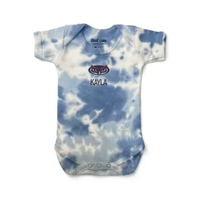 Personalized FAU Owls Tie Dye Bodysuit