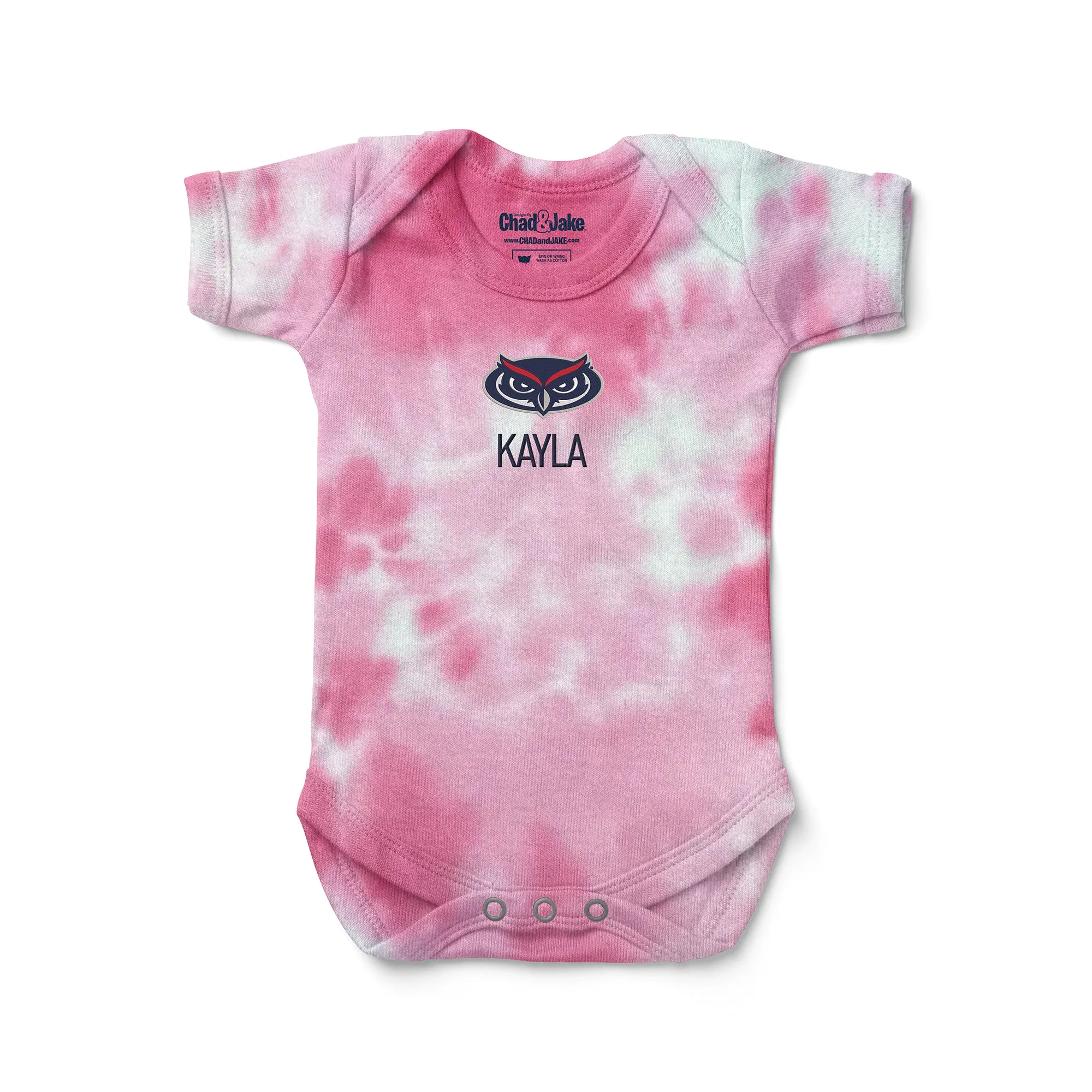 Personalized FAU Owls Tie Dye Bodysuit