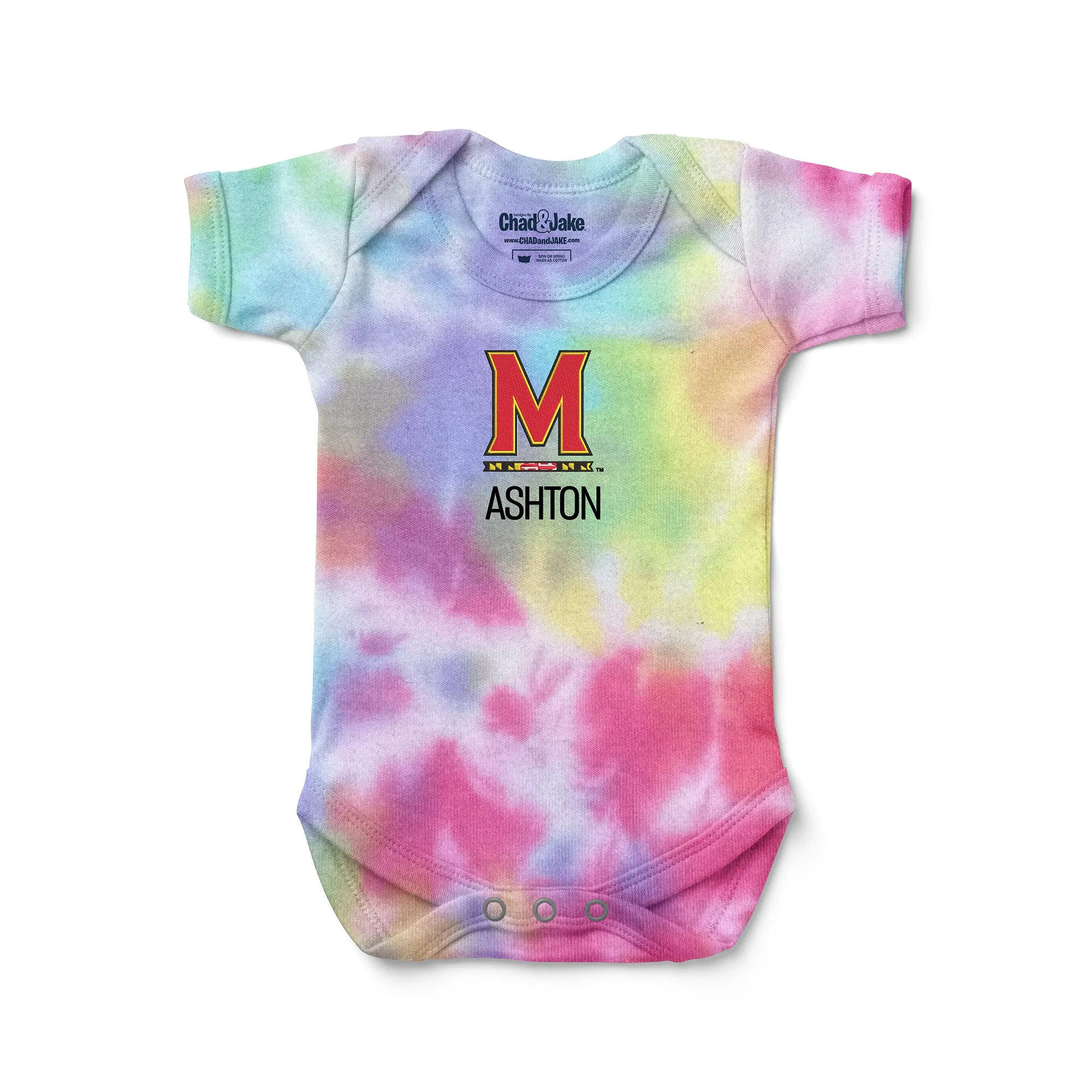 Personalized Maryland Terrapins M Tie Dye Bodysuit