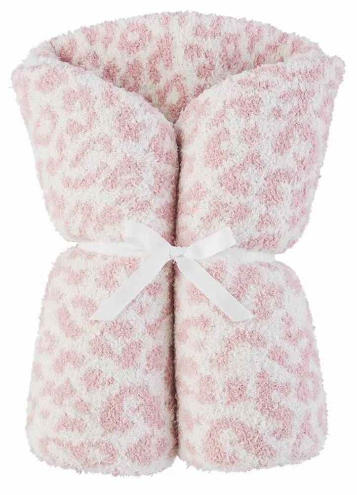 Pink Chenille Leopard Mat by Mud Pie