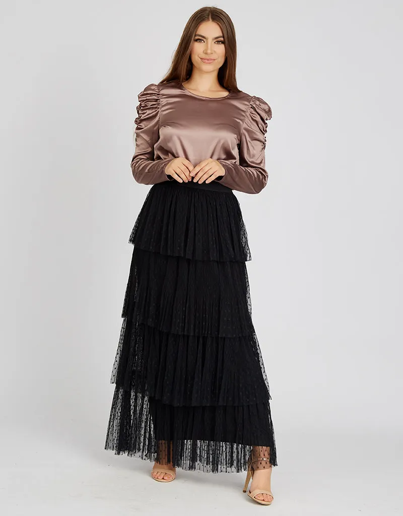 Polka Tiered Tulle Skirt