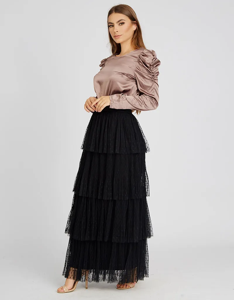 Polka Tiered Tulle Skirt