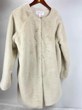 Pop Sugar Size L Cream Faux Fur Coat