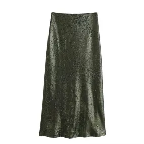 Pre Order:  Sequin Embellished A-line Hip-Hugging Skirt