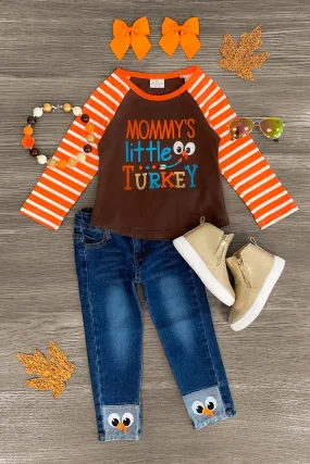 "Mommy's Little Turkey" Denim Pant Set