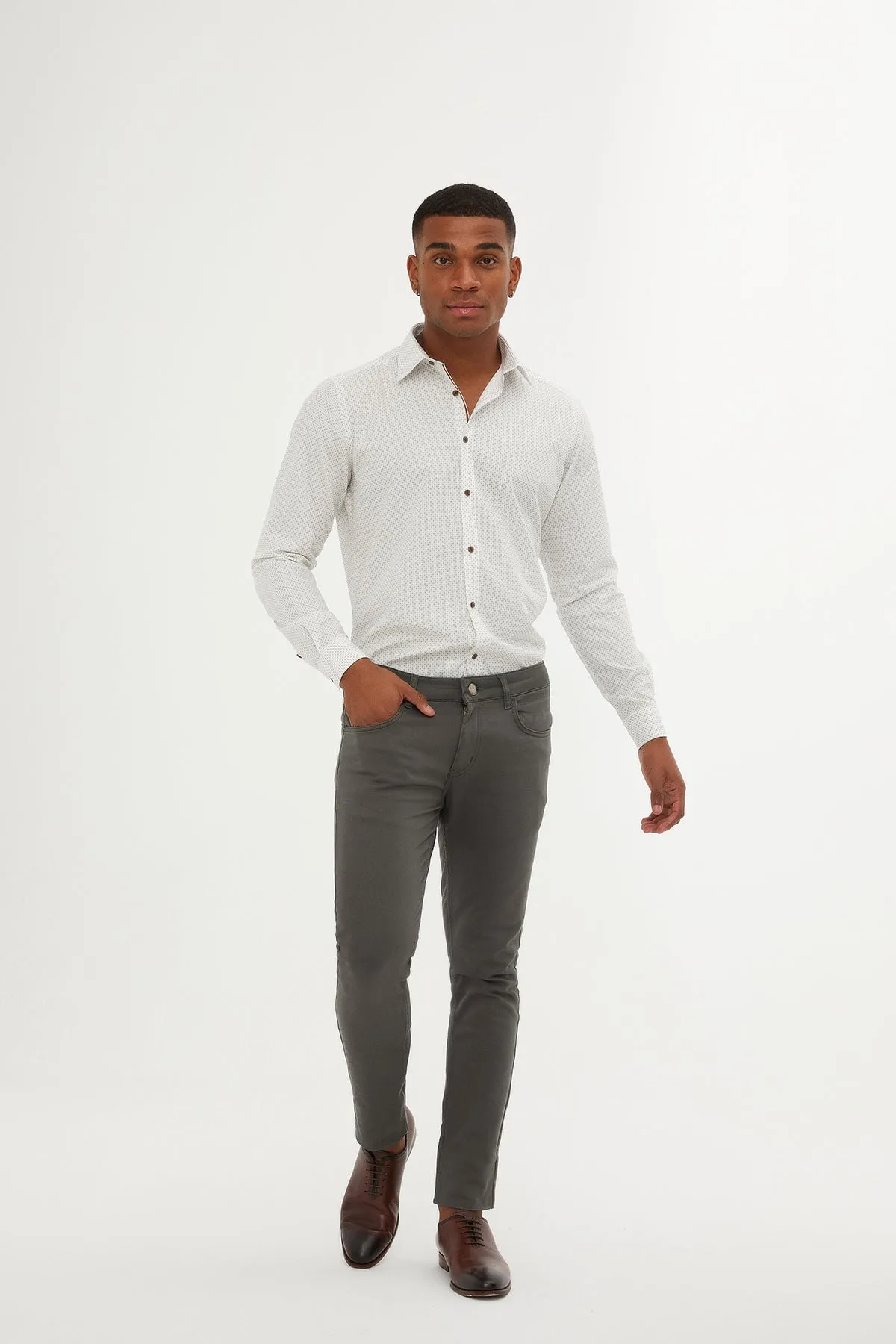 Regular Fit Cotton Dress Pants