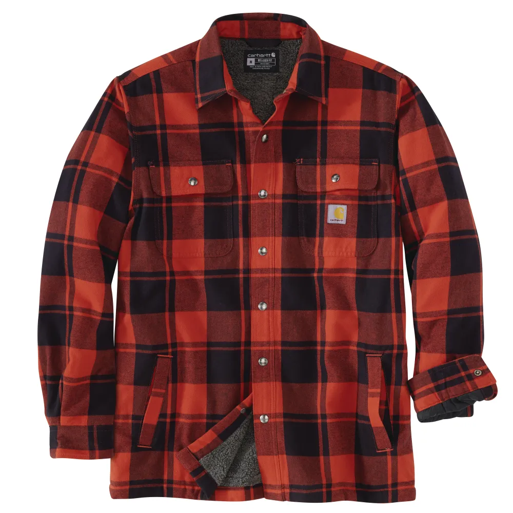 Relaxed Fit Flannel Sherpa-Lined Shirt Jacket (105939)