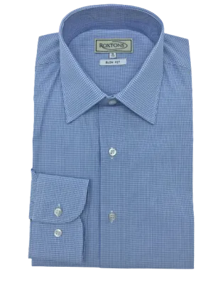 Roxtons Slim Fit Shirt Blue Check