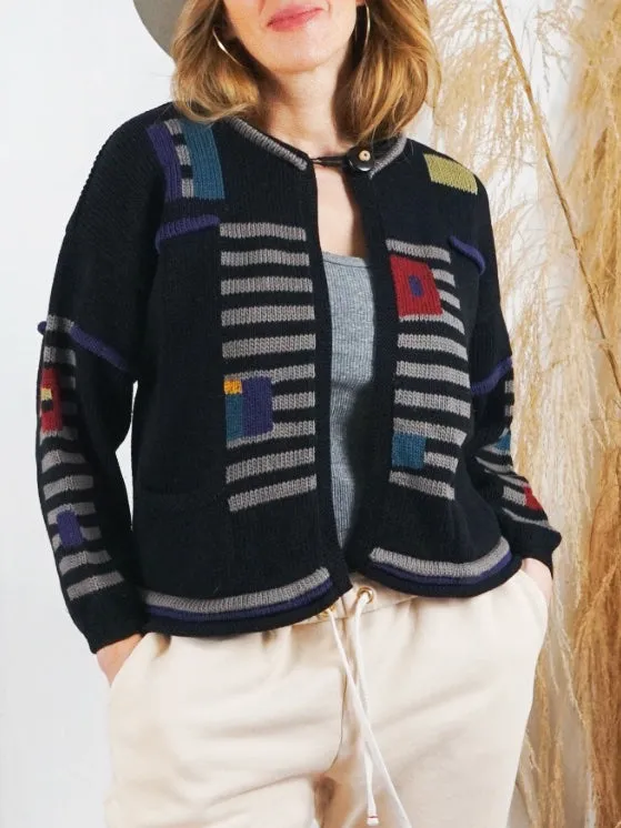 Sandra Miller Hand Loomed Fiber Art Sweater