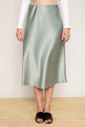 Sarah Satin Midi Skirt - Plus Size