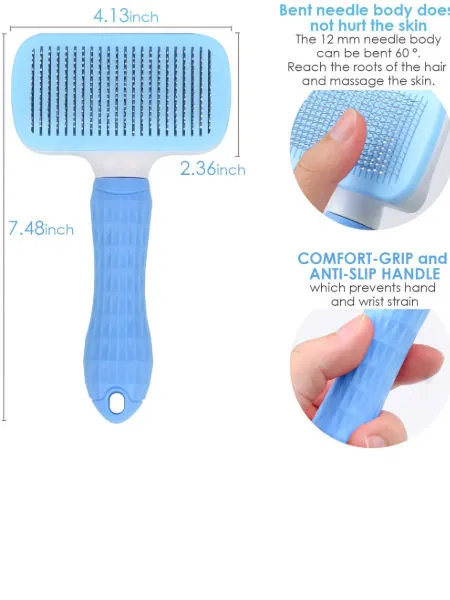 Self-Cleaning Steel-Tooth Grooming Brush