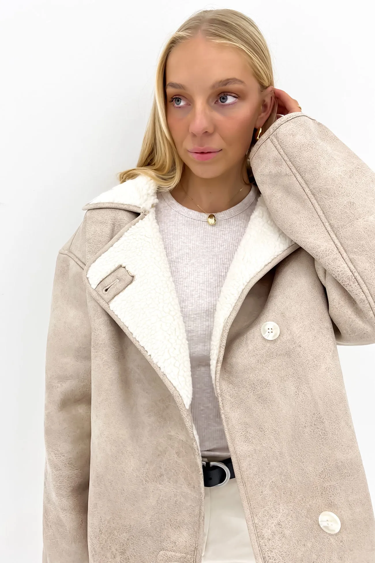 Shannon Sherpa Jacket Beige