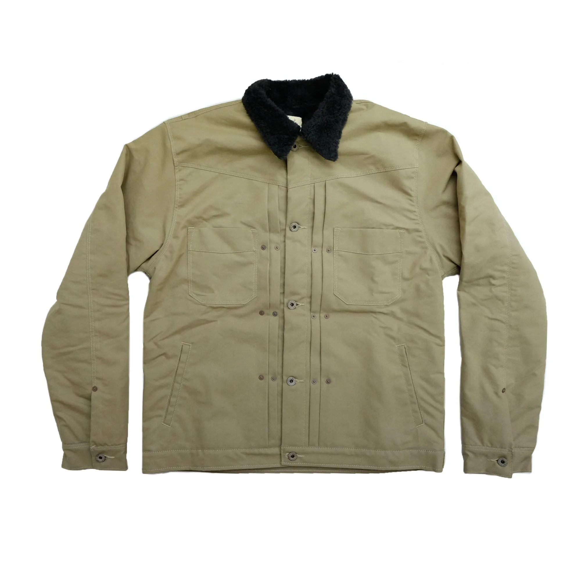 SHERPA LINED WAXED CANVAS TRUCKER JACKET