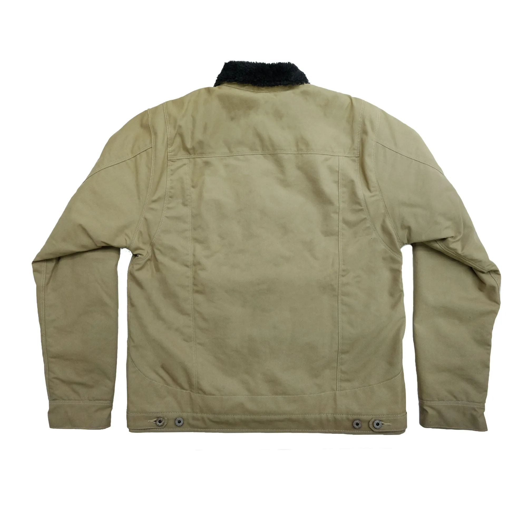 SHERPA LINED WAXED CANVAS TRUCKER JACKET