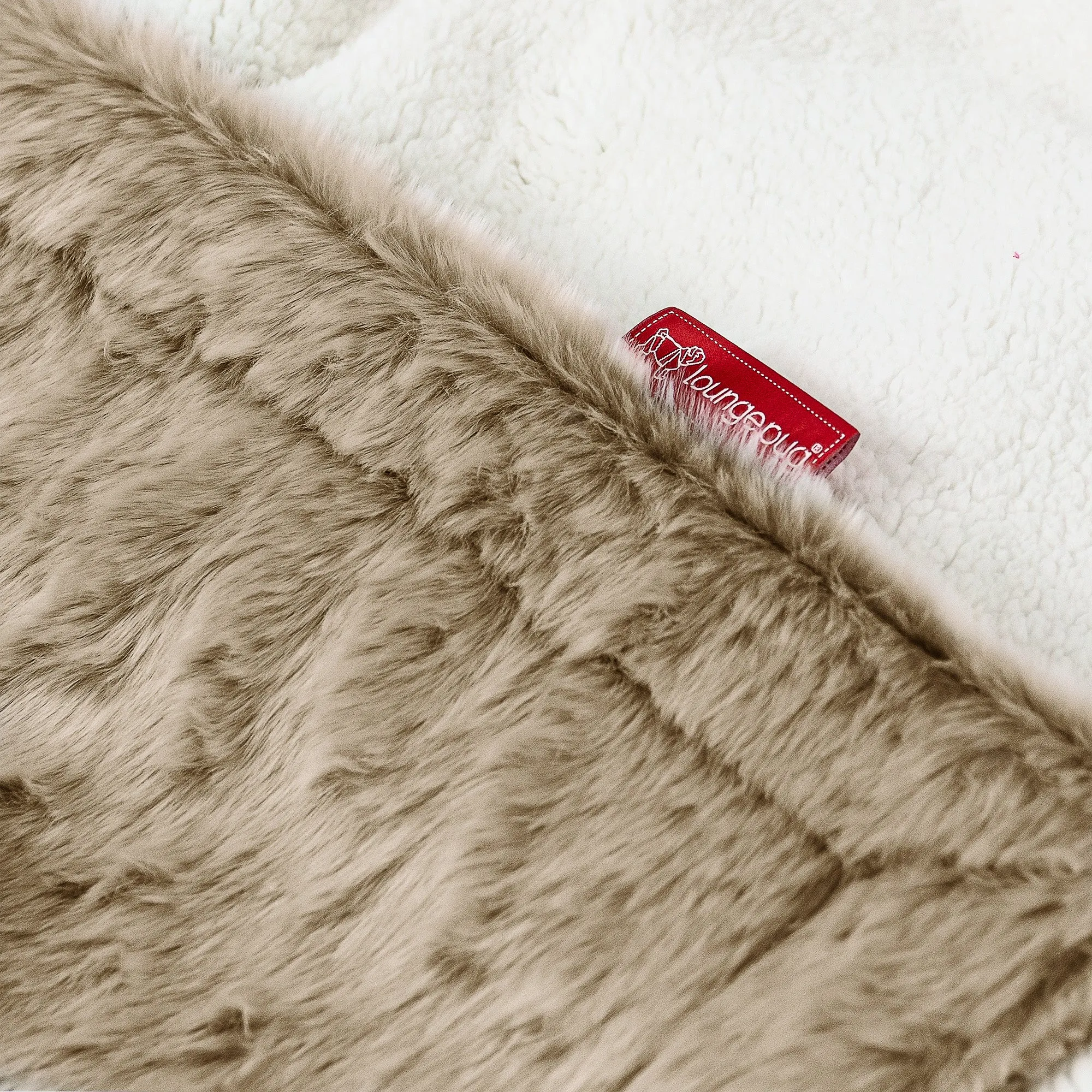 Sherpa Throw / Blanket - Fluffy Faux Fur Rabbit Golden Brown