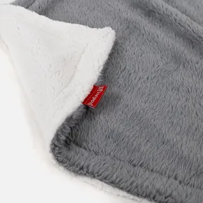 Sherpa Throw / Blanket - Teddy Faux Fur Dark Grey