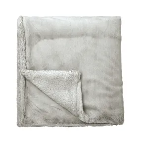 Skye Faux Fur Throw, Cloud Grey