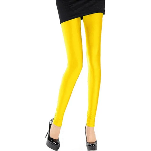 Solid Colour Shiny Women's Leggings