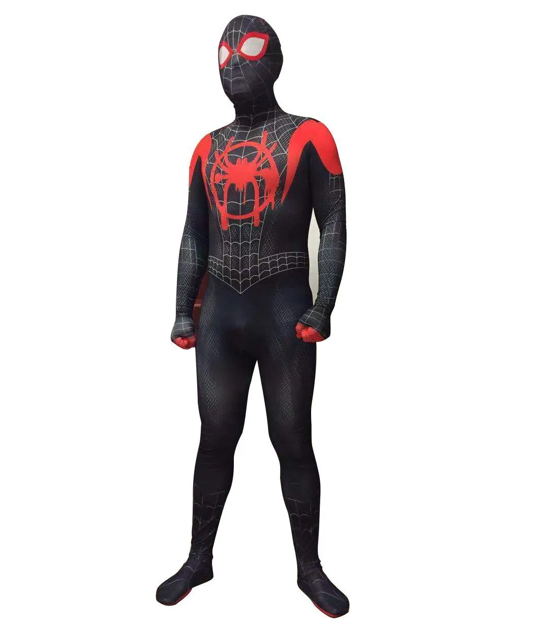 Spider man Into The Spider-Verse Bodysuit Miles Morales Costume Adult Kids