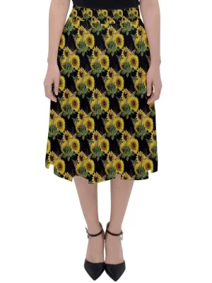 Sunflowers Midi Skirt