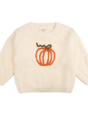 SWE Pumpkin Yarn Knit Sweater in Cream