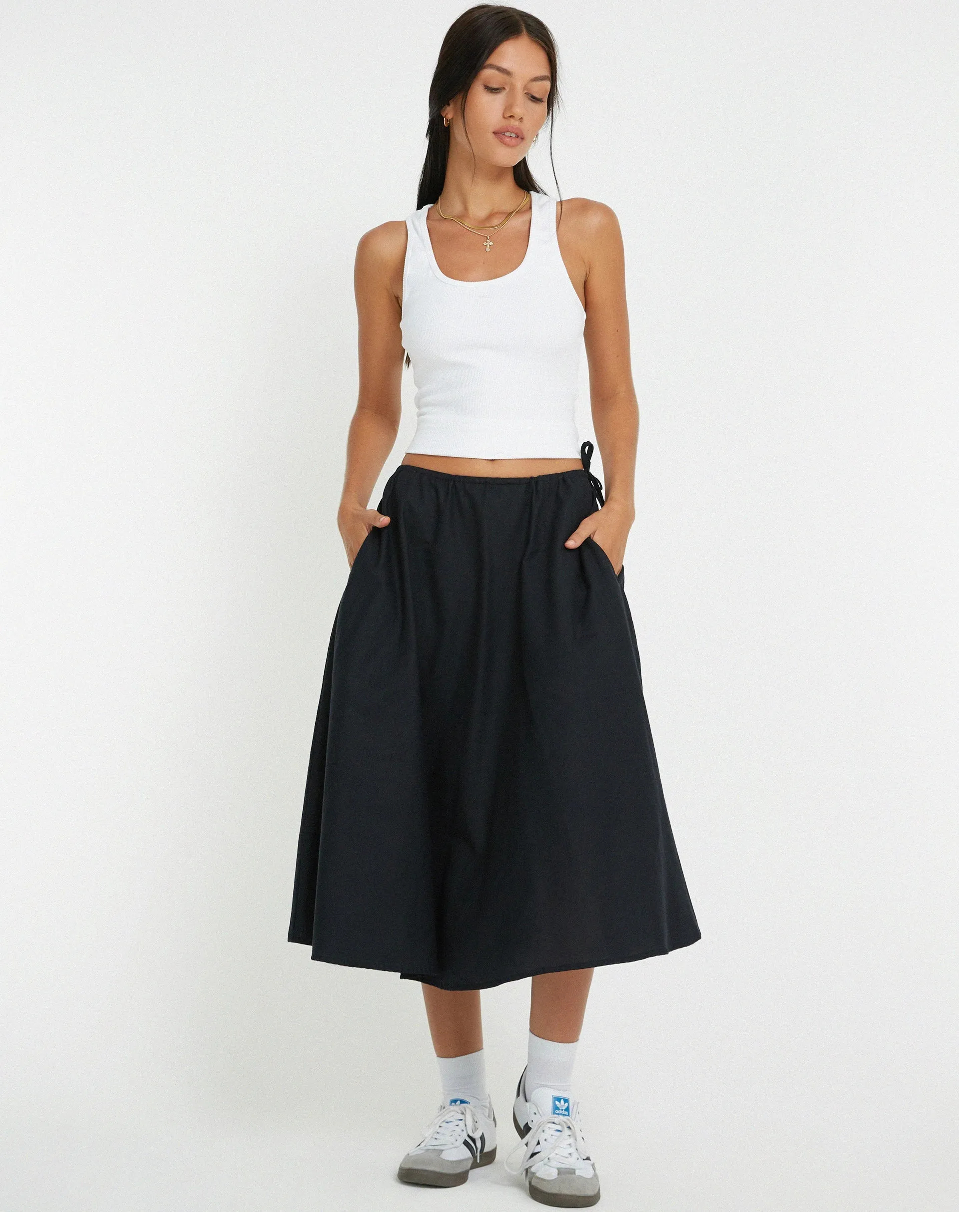 Takara Midi Skirt in Black