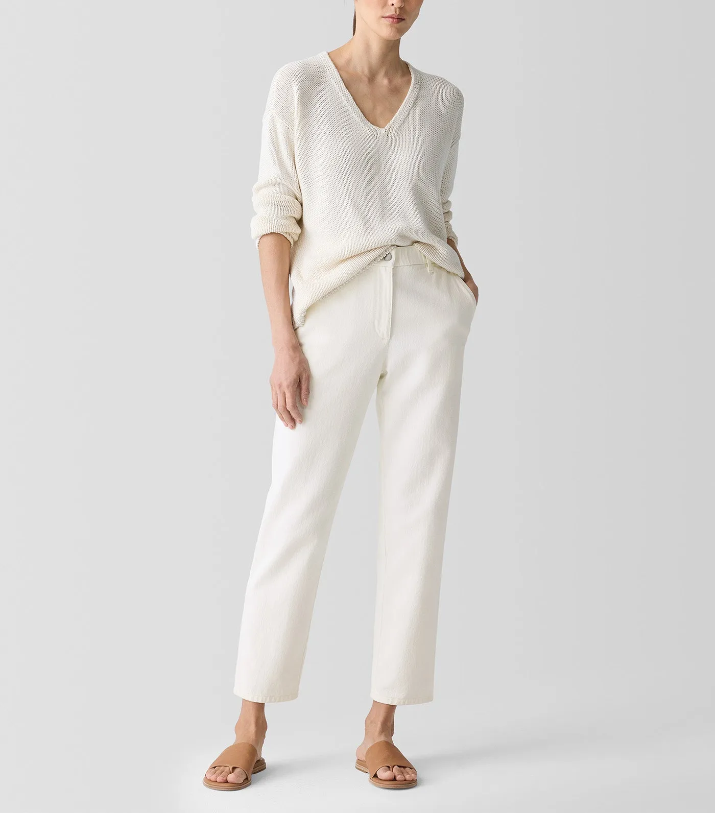 Tapered Ankle Pants Undyed Natural