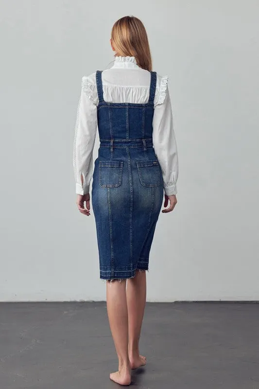 TEEK - SUSPENDERS DARK DENIM SKIRT OVERALLS