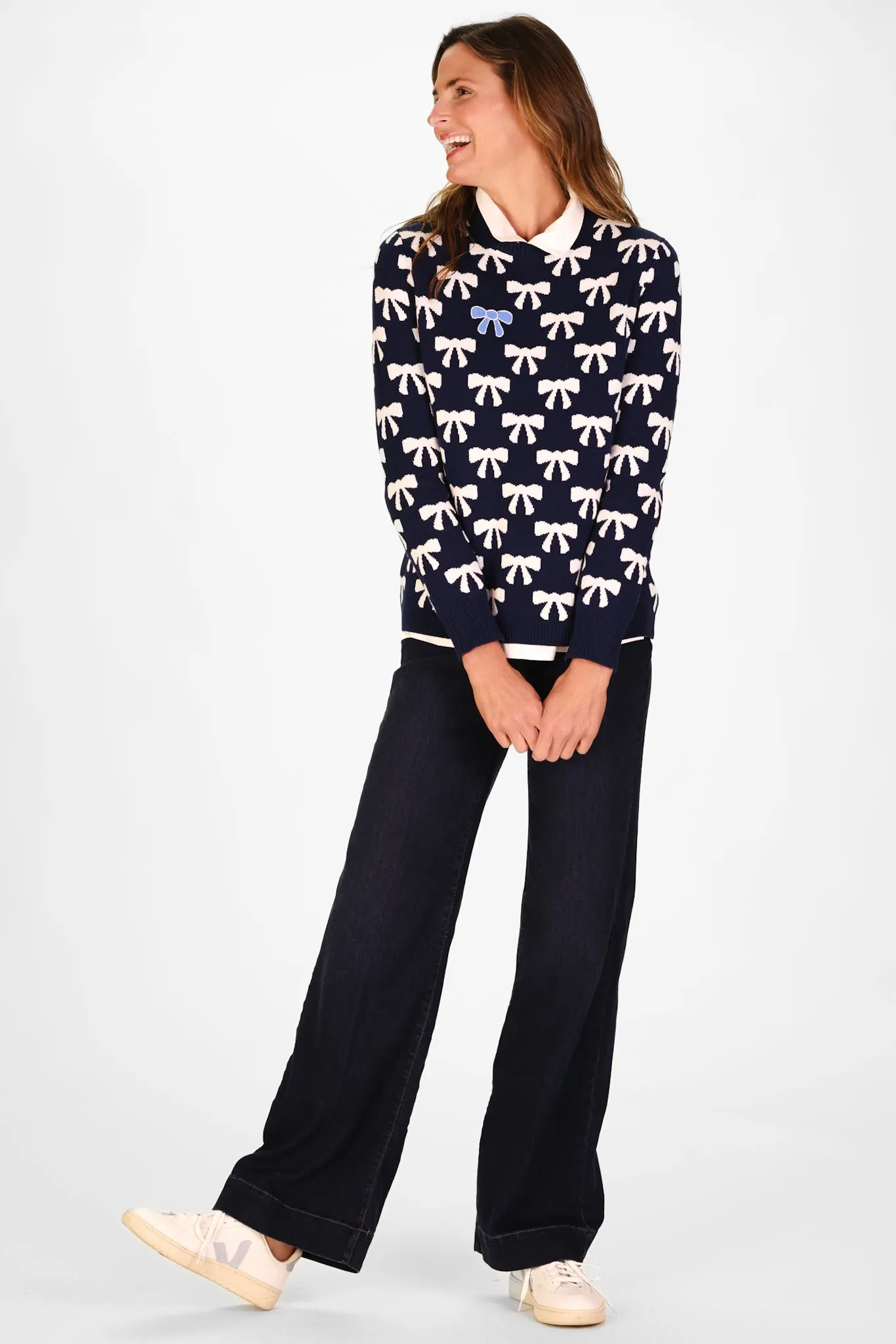 The Bow Sweater in Navy