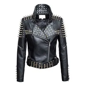 Timeless Classic Studded Leather Slim Fit Jacket