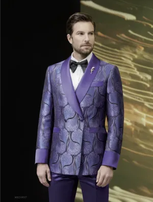 Tuxedo Purple Patterned Brocade Jacket / Style Number J39193/220