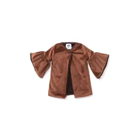 Velvet Coat with Faux Fur Lining | Brown