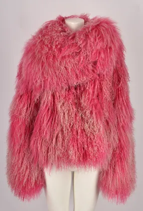 VIVIENNE WESTWOOD HOT PINK CURLY FUR COAT