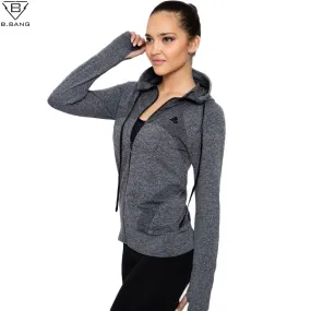 Women Sport Jacket Quick-dry Long-sleeved Running Gym Sweatshirt Cloth Fitness Zipper Jacket Outerwear